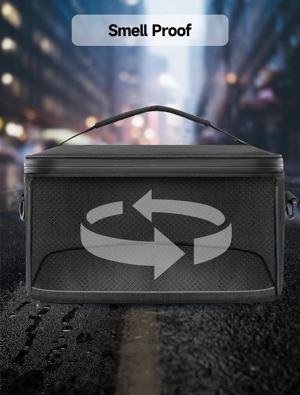 Sac portable de grande capacité, résistant à l'odeur et à l'odeur, personnalisé, résistant aux odeurs, à l'épaule détachable, séparateur amovible