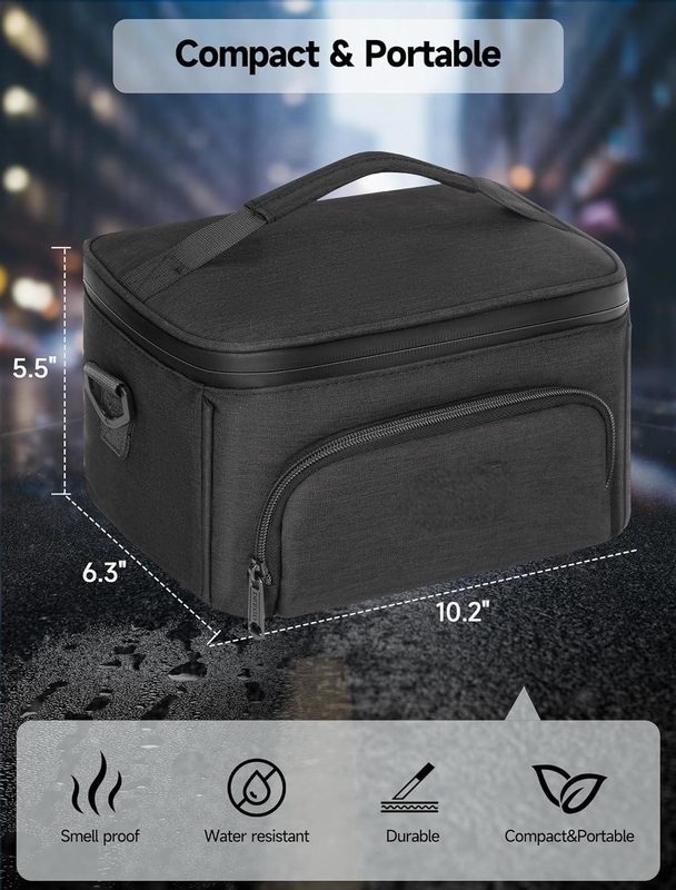 Sac portable de grande capacité, résistant à l'odeur et à l'odeur, personnalisé, résistant aux odeurs, à l'épaule détachable, séparateur amovible