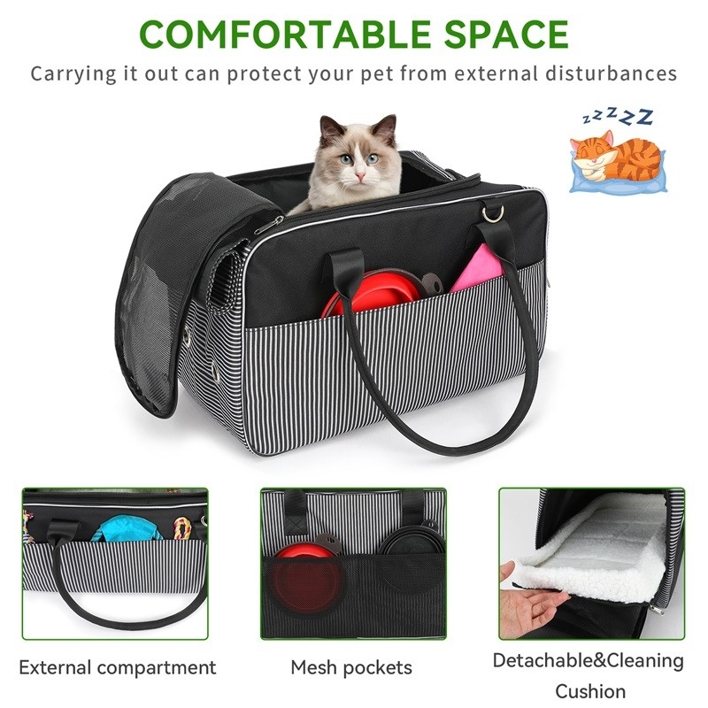 Compagnie aérienne approuvée Maillage respirant Portable Dispenser de sac de caca pour chiot, chat et chien Sac de voyage personnalisé pour animaux de compagnie
