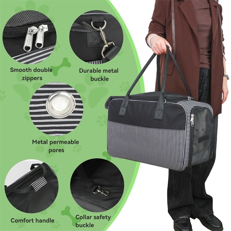Compagnie aérienne approuvée Maillage respirant Portable Dispenser de sac de caca pour chiot, chat et chien Sac de voyage personnalisé pour animaux de compagnie