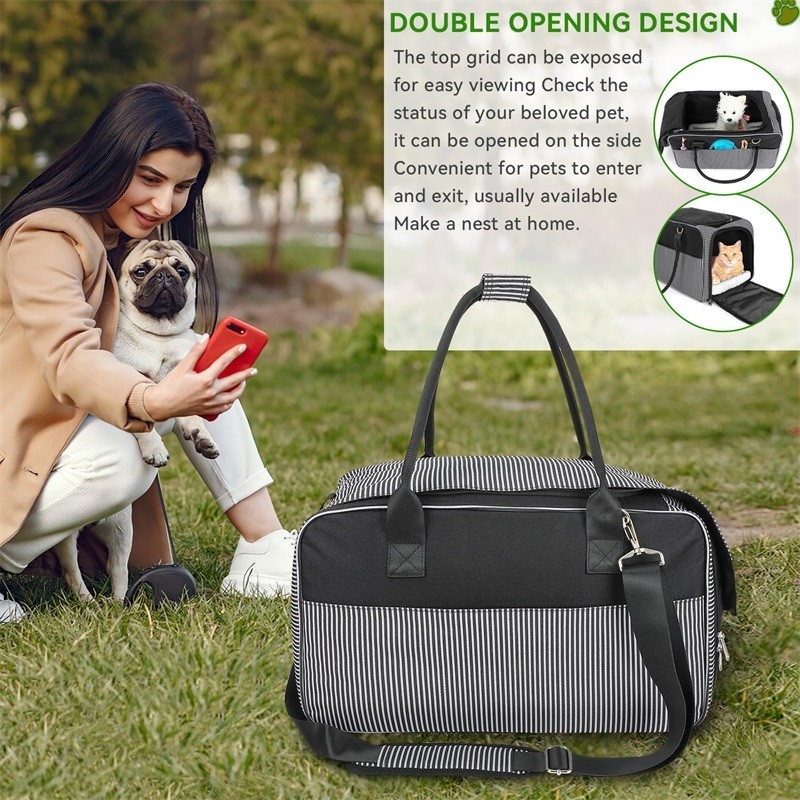 Compagnie aérienne approuvée Maillage respirant Portable Dispenser de sac de caca pour chiot, chat et chien Sac de voyage personnalisé pour animaux de compagnie