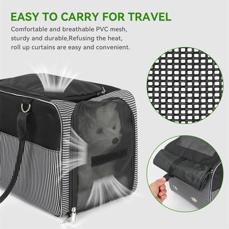 Compagnie aérienne approuvée Maillage respirant Portable Dispenser de sac de caca pour chiot, chat et chien Sac de voyage personnalisé pour animaux de compagnie