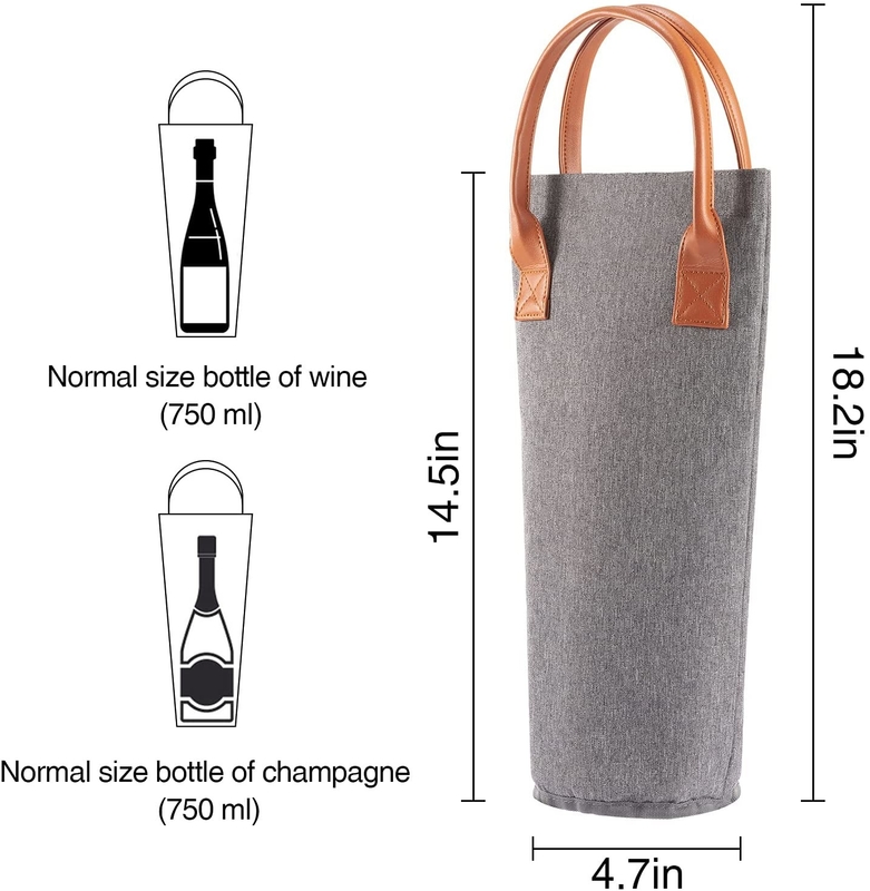 Sac isolé portatif rond de refroidisseur pour le sac de glace de vin de biberons petits 4x14 »
