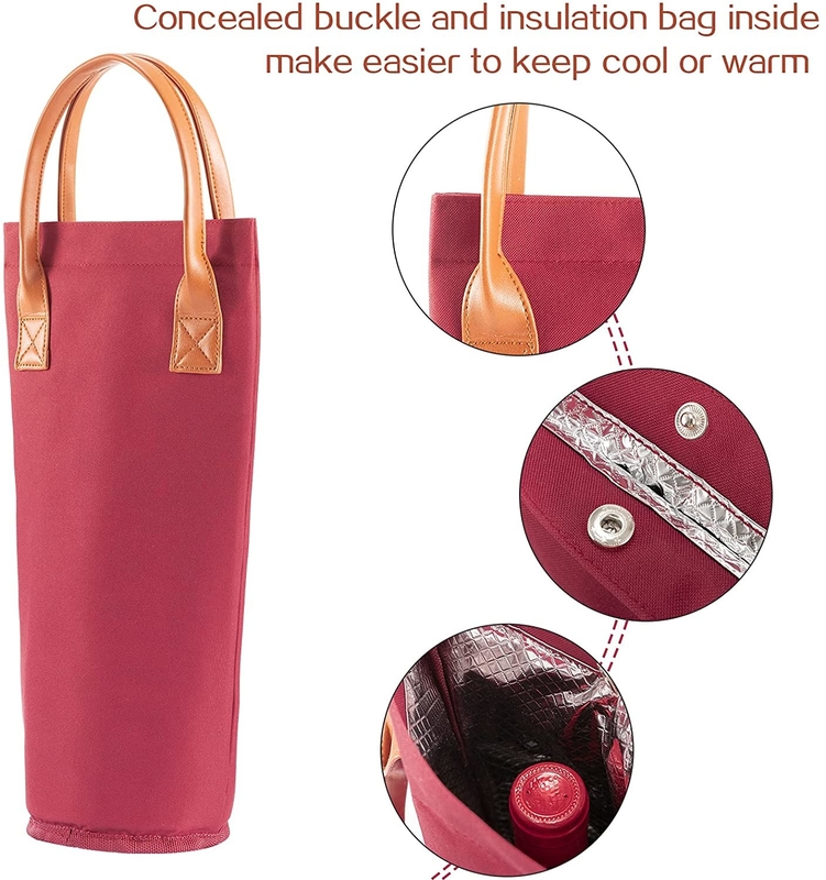 Sac isolé portatif rond de refroidisseur pour le sac de glace de vin de biberons petits 4x14 »